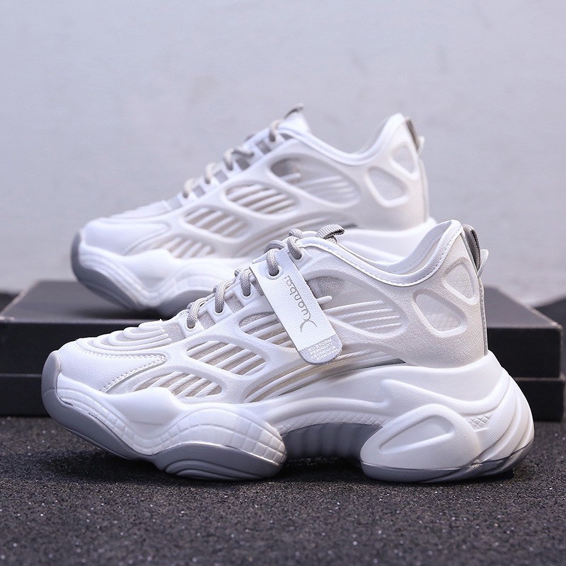 Giày thể thao nữ mũi tròn đế bằng,Giày thể thao nữ phối lưới độn đế thoáng khí đẹp | BigBuy360 - bigbuy360.vn