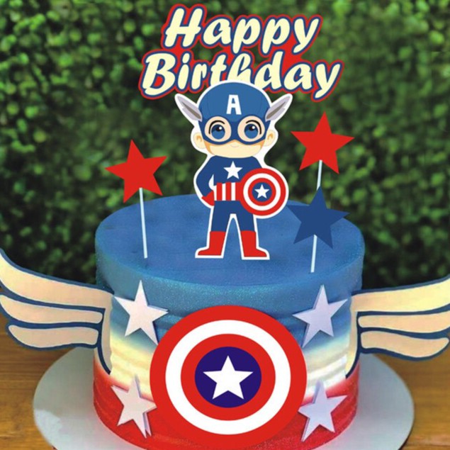 [SIÊU RẺ❤️] – Set cắm Captain American - Trang trí bánh sinh nhât bánh kem