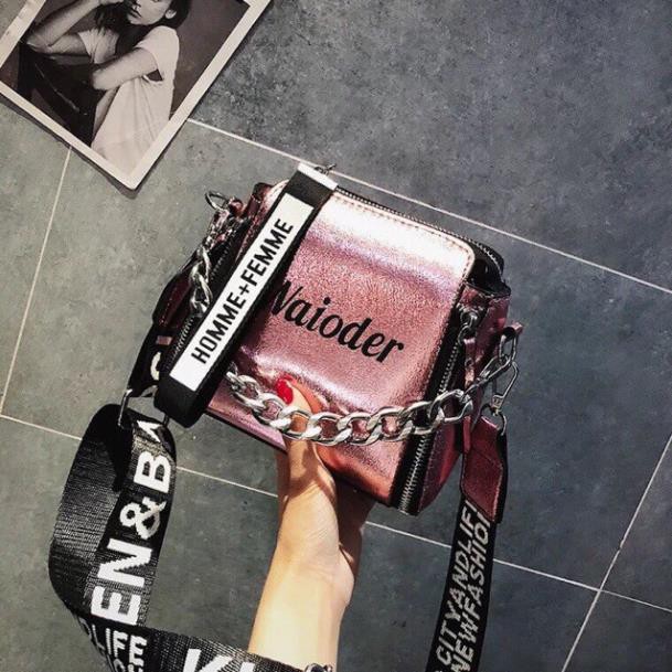 Túi xách thời trang Waioder dây chữ bản to hottrend 2018
