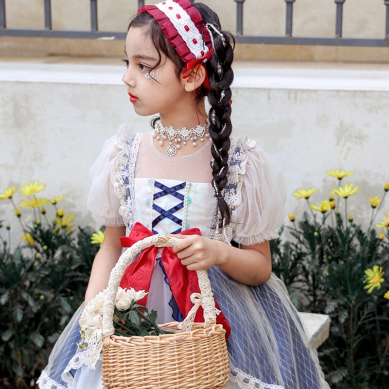 Đầm Công Chúa Lolita Phối Ren Và Nơ Xinh Xắn Cho Bé Gái 4-10 Tuổi