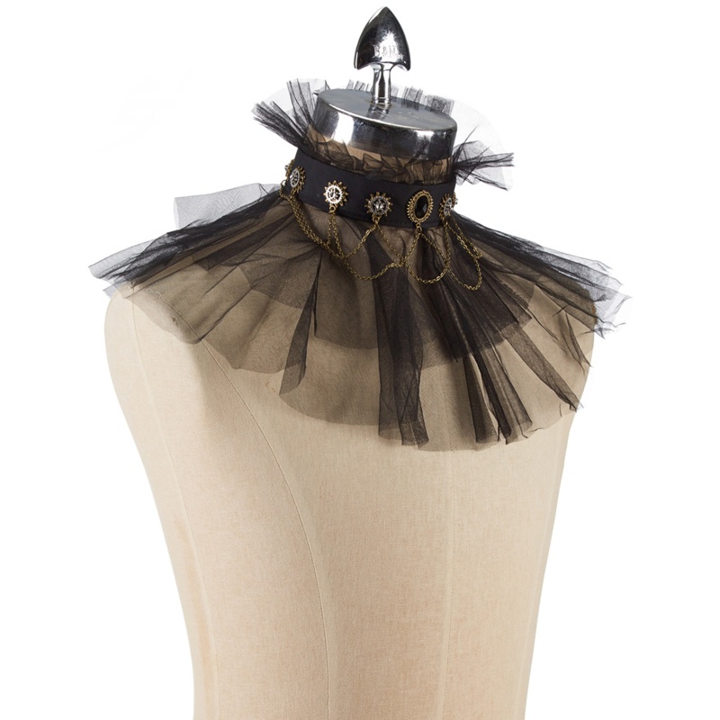 Vòng Cổ Choker Ren Hai Lớp Phong Cách Steampunk Lolita