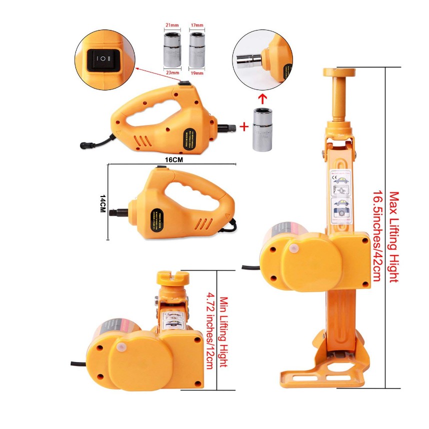 Bộ cứu hộ lốp ô tô, kích ô tô, máy mở ốc, bơm lốp ô tô dùng điện 12v