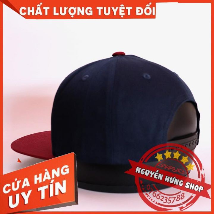 Nón snapback nam nữ Premier xanh đen kết đỏ