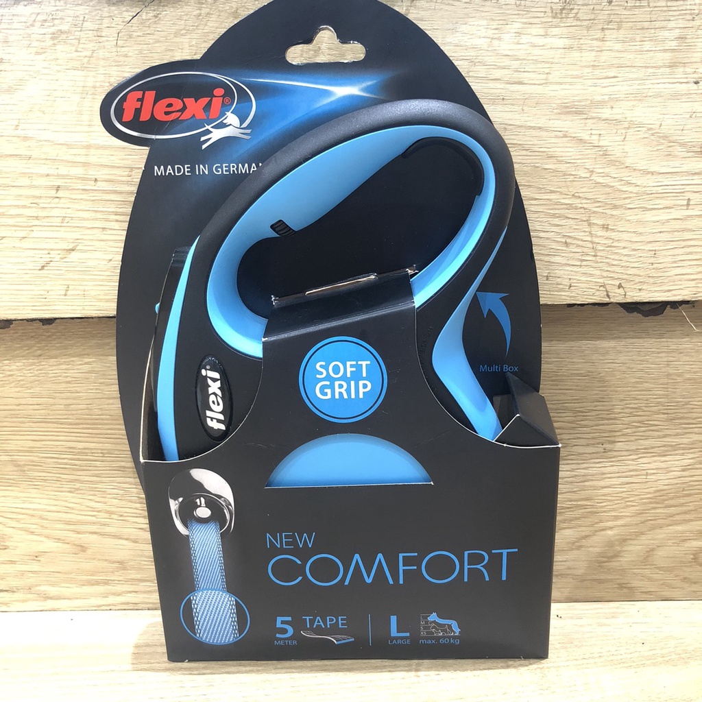 Dây dắt tự động dành cho chó dây dẹp xanh Flexi New Comfort size L