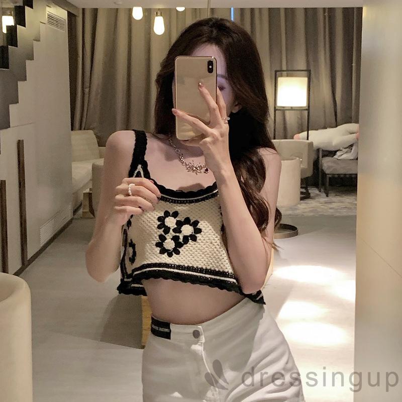 Áo Dệt Kim Cổ Tròn Hở Rốn Thêu Họa Tiết Thời Trang Cho Nữ