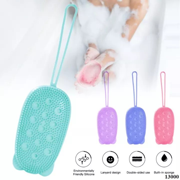 Bông tắm tạo bọt massage 2 mặt tẩy da chết silicon hình chuột,có quai treo tiện lợi