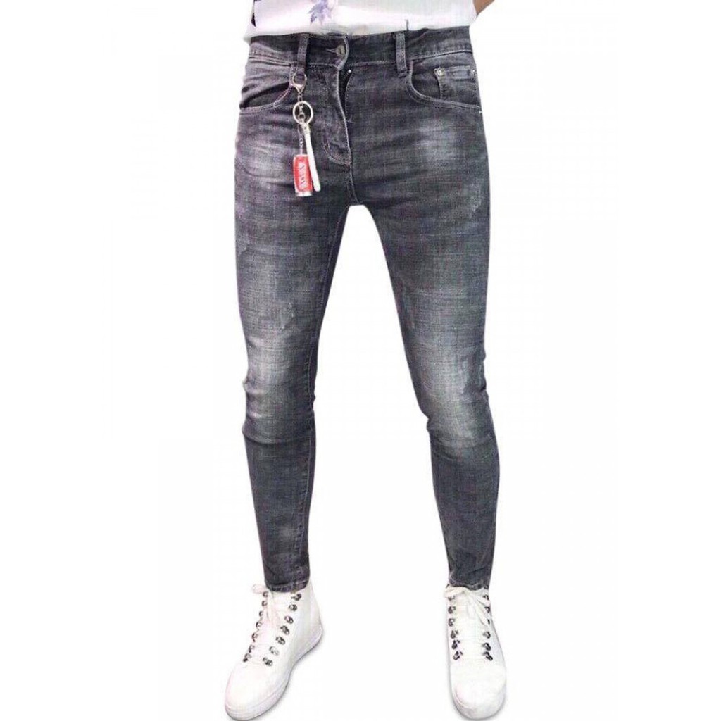 Quần Jean Trơn Nam Đen Quần Bò Nam Ống Côn Co Giãn Cao Cấp | BigBuy360 - bigbuy360.vn