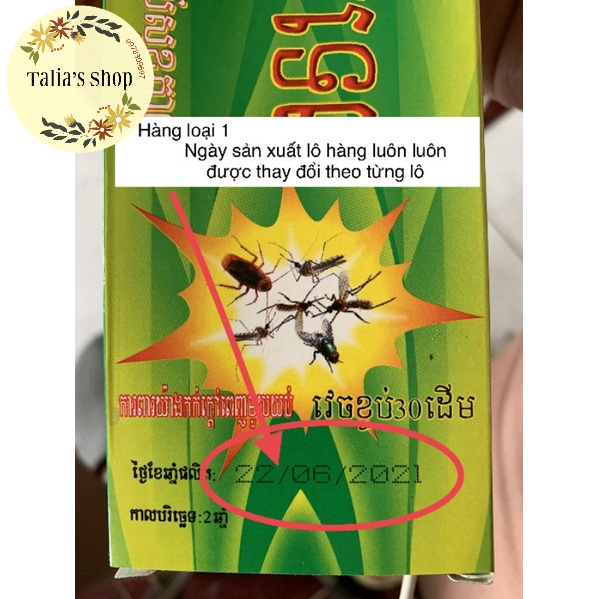 CHẾT MUỖI -  Nhang muỗi cây Thái Lan hộp 30 cây