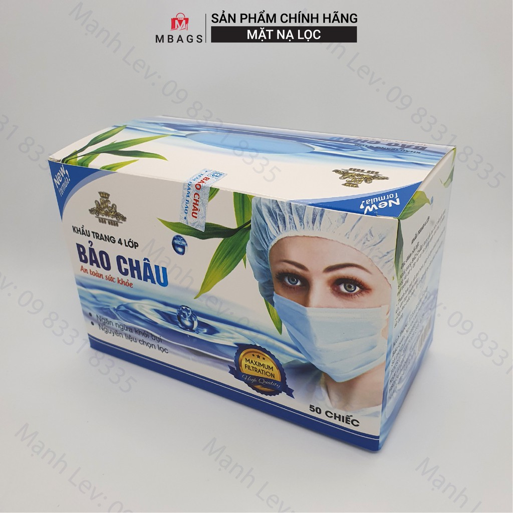 Khẩu Trang Y Tế Bảo Châu 4 Lớp ( Hộp 50 Cái) - Hàng Chính Hãng | BigBuy360 - bigbuy360.vn