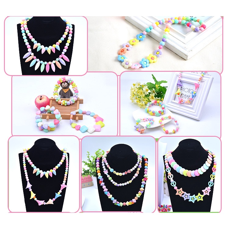 Bộ xâu hạt vòng thủ công cho bé