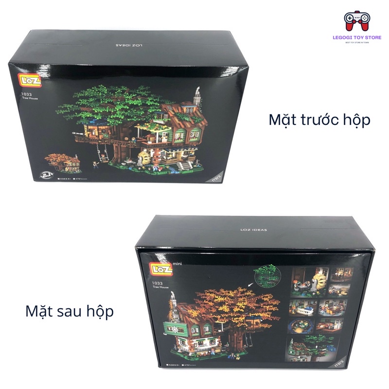 Đồ chơi xếp hình Legogi lắp ráp Nhà trên cây 4761 mảnh LOZ 1033 DIY Forest Tree House