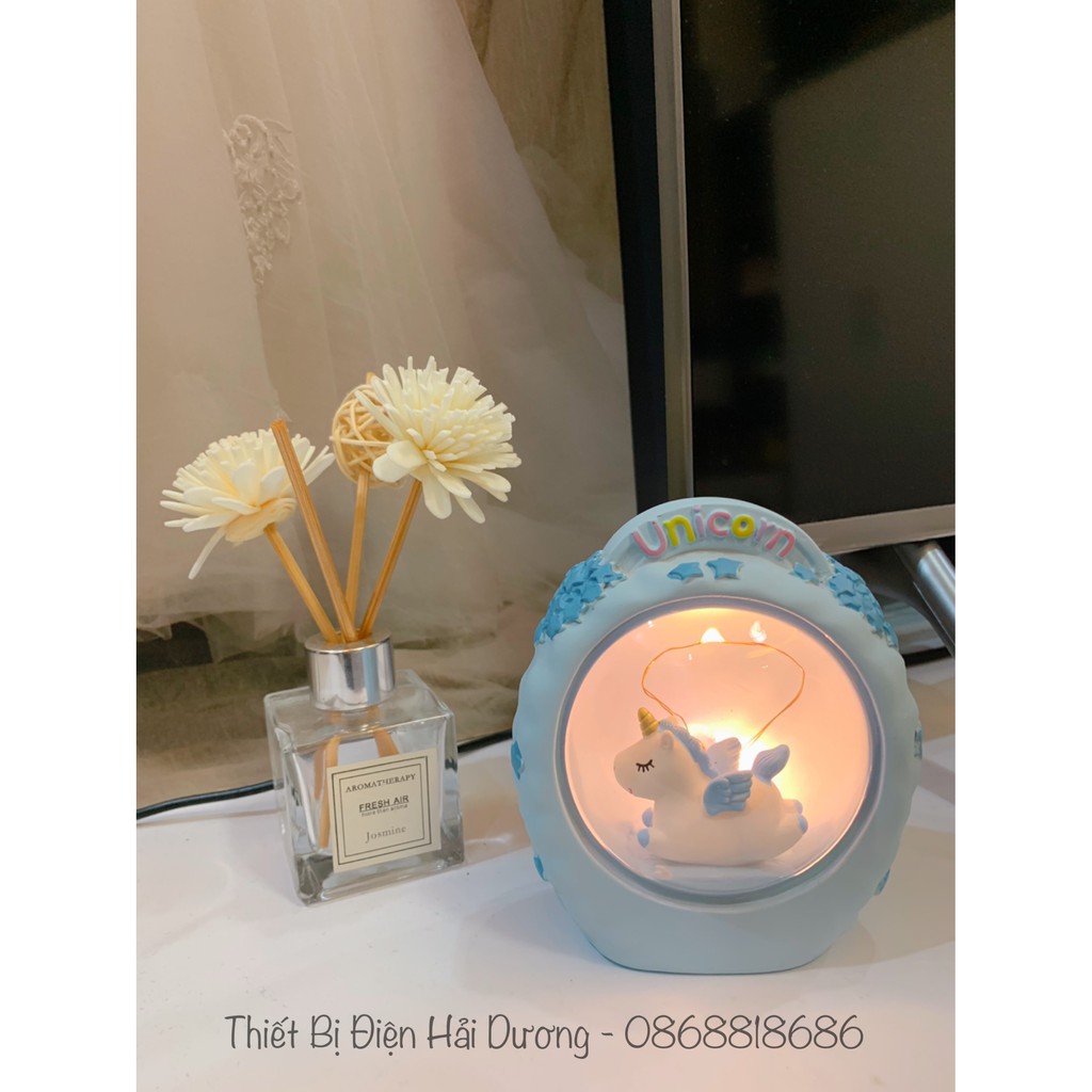 Đèn ngủ trang trí hình kỳ lân - ngựa unicorn dễ thương - trang trí căn phòng vintage giá rẻ siểu tiết kiệm