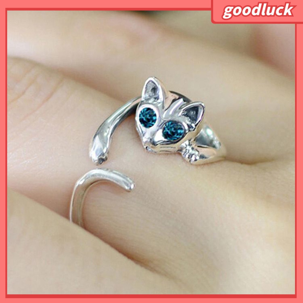 Nhẫn bằng hợp kim hình mèo đáng yêu thời trang cho unisex