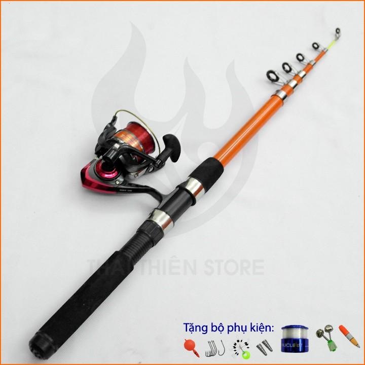 Bộ Cần Câu Máy Rút BlueFish 2m7 Tặng Kèm Đầy Đủ Phụ Kiện Như Hình Dành Cho Anh Em Tập Câu