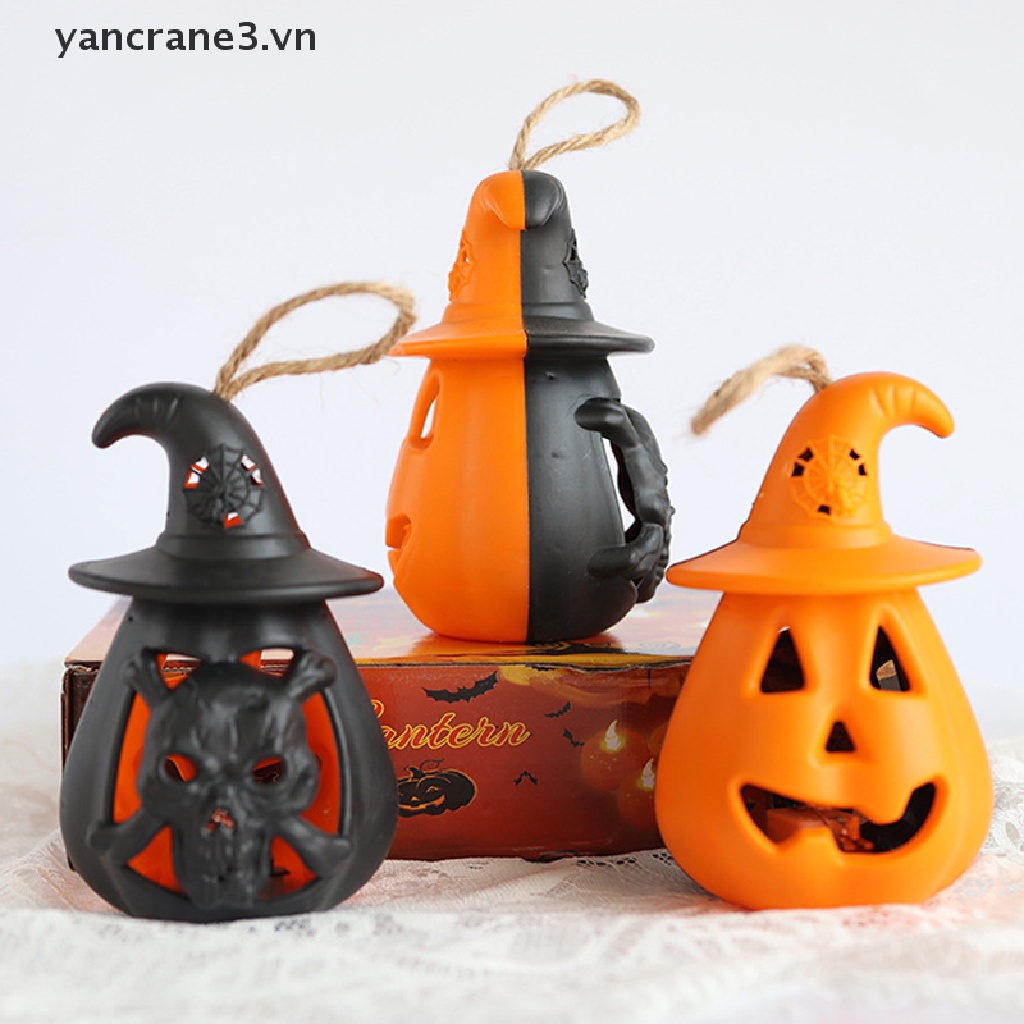 Đèn Led Mini Hình Bí Ngô Dễ Thương Trang Trí Halloween 3.vn