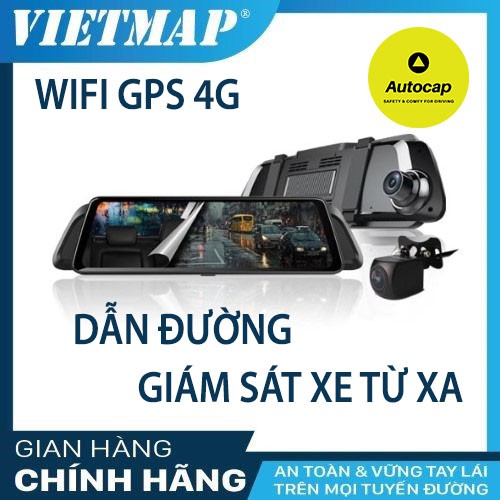 Camera hành trình VIETMAP iDVR P2 cho xe ô tô - Dẫn đường Wifi kèm thẻ 32/64/128GB và SIM 4G