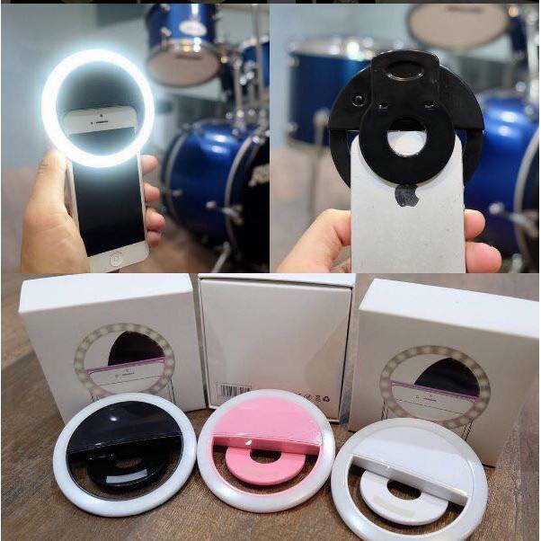 [ GIÁ HUỶ DIỆT] Đèn LED Hỗ Trợ Selfie RingLight 3 Mức Sáng ( Xanh Dương / Đen / Hồng / Trắng )