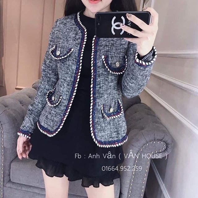 ÁO VEST DẠ VIỀN QUẤN THỪNG MÀU
