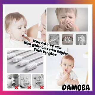[Hộp 30 gói] Gạc rơ lưỡi V-Cool vệ sinh răng miệng cho bé 30 gói chính hãng DAMOBA