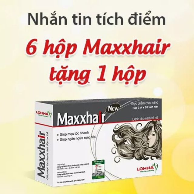 MAXXHAIR - Mua 6 Tặng 1 -  Viên Uống Giúp Mọc Tóc, Giúp Tóc Khỏe, Mọc Tóc Nhanh- Hộp 30 Viên