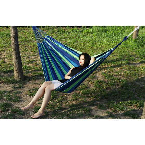 Võng dã ngoại cắm trại vải bố gấp gọn du lịch siêu dày siêu rộng V5