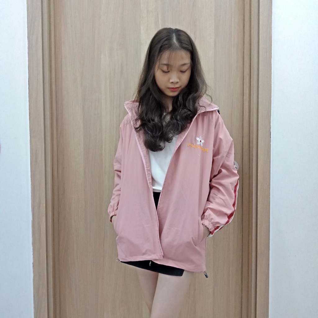 Áo khoác dù có mũ tháo rời, có size từ 35kg, áo khoác gió nữ, hàng 2 lớp siêu dày dặn AK05