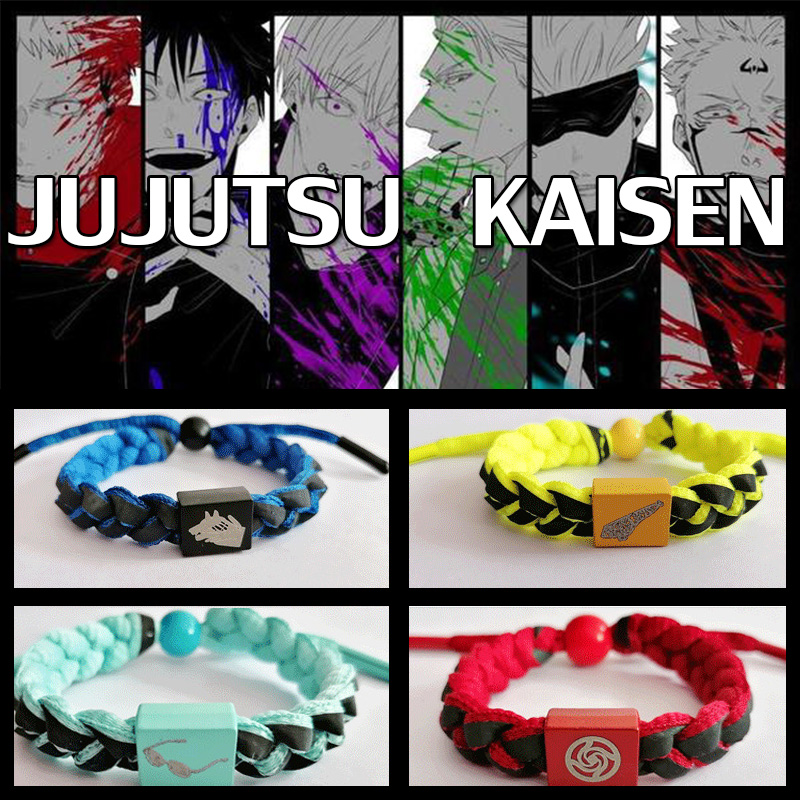 Vòng Tay Bện Dây Phản Quang Họa Tiết Anime JUJUTSU KAISEN Làm Quà Tặng