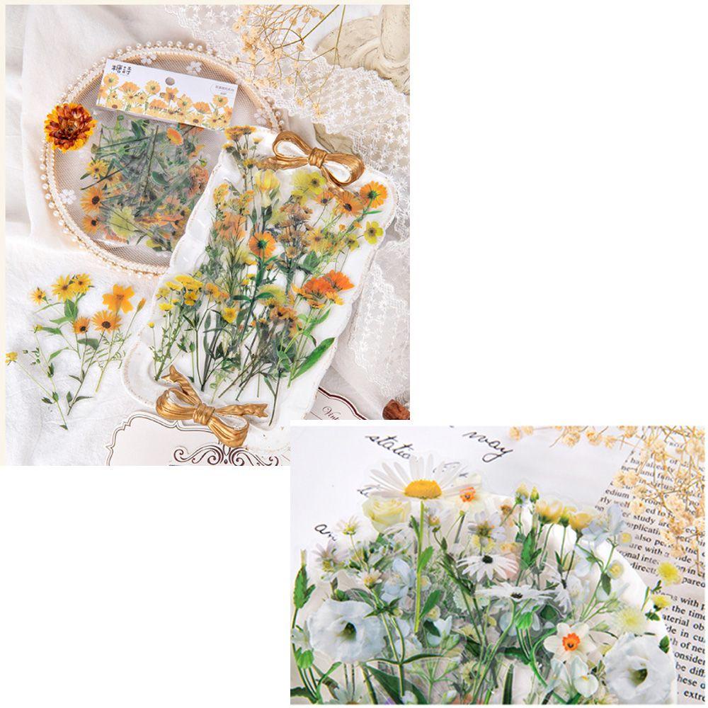 Set 40 Miếng Dán Hình Hoa Trang Trí Sổ Tay / Điện Thoại / Laptop