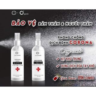 Combo xịt khử trùng và nước rửa tay khô 89k