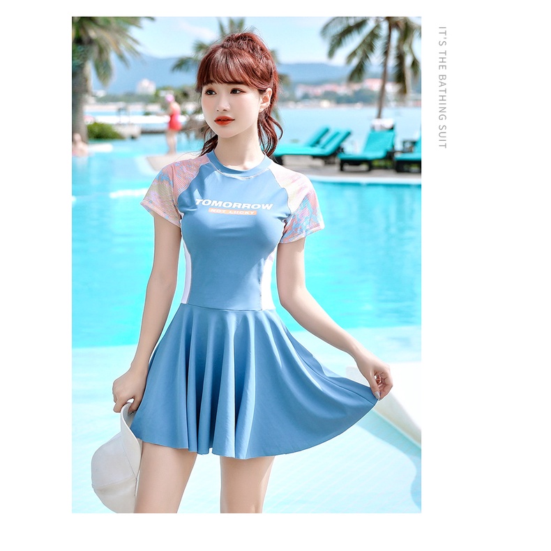 BikiniStoreVn : Đồ bơi tay ngắn liền thân váy + quần đùi M24
