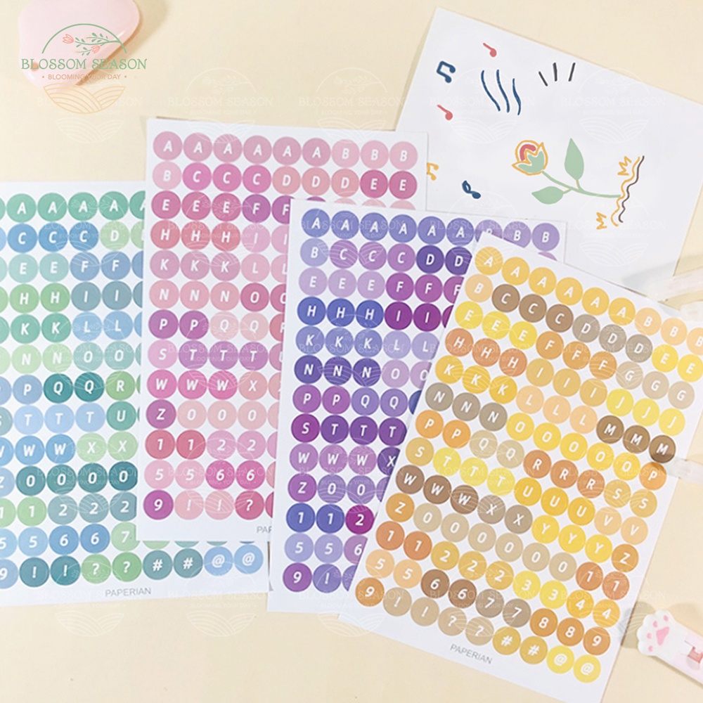 [STICKER] Nhãn dán bảng chữ Alphabet và số nhiều màu dùng để decor sổ