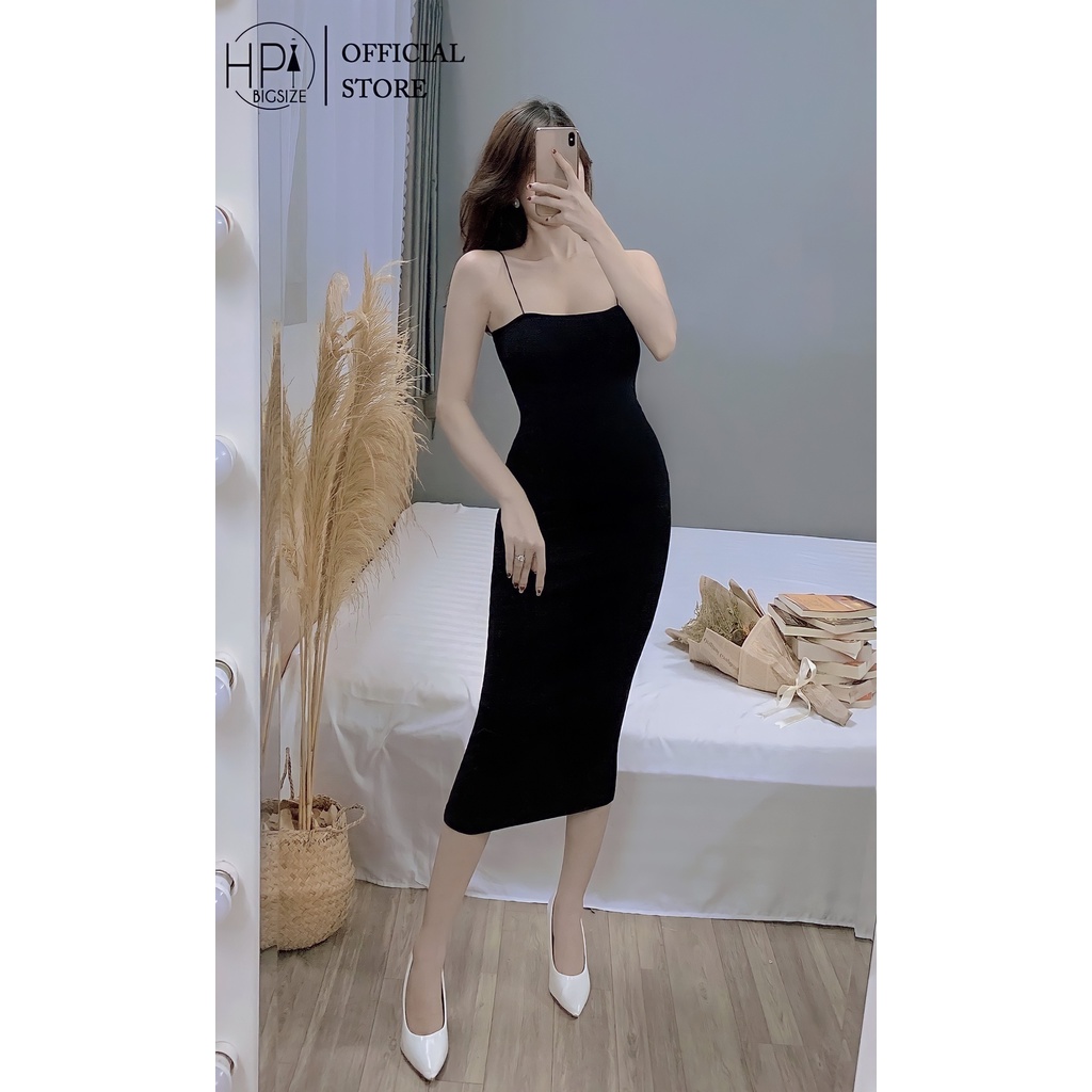 Váy 2 Dây Sợi Bún Dáng Dài HP TT-HOT chất thun bozip co dãn