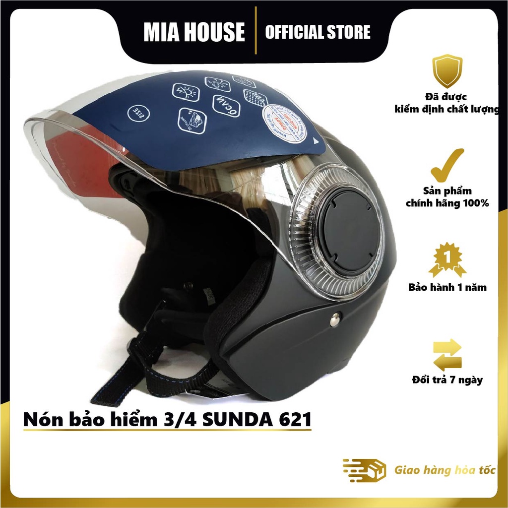 Nón bảo hiểm 3/4 SUNDA 621 - nhiều lựa chọn
