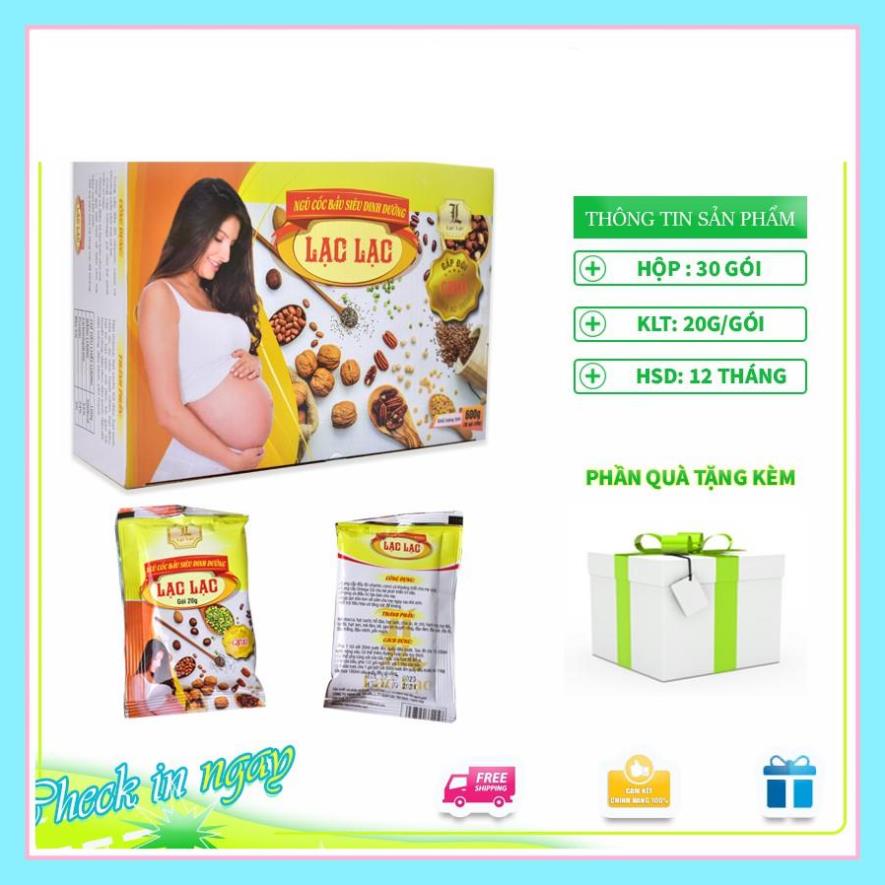 Ngũ cốc Bầu Lạc Lạc 600g (30 Gói) siêu dinh dưỡng giúp thai nhi phát triển tốt, mẹ giảm ốm nghén