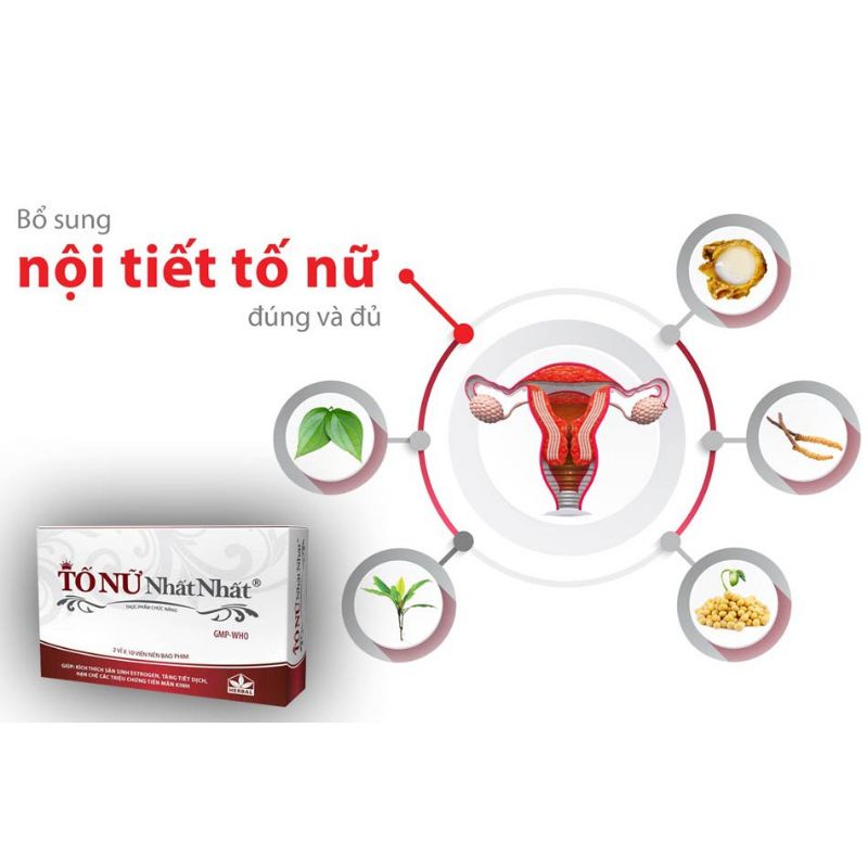 TỐ NỮ NHẤT NHẤT (hộp 30 viên) Tăng cường nội tiết tố nữ - Nhất Nhất 100% thảo dược - Hàng chính hãng công ty