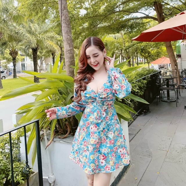 Jum Hoa giả váy Tay sơmi siêu xinh