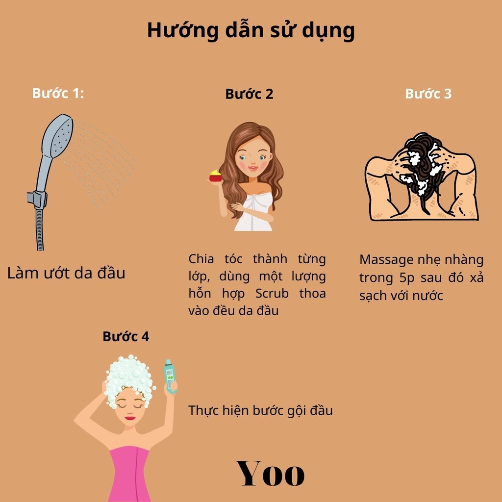 Tẩy tế bào chết da đầu Hair scrub giảm gàu giảm bết kiềm dầu nhờn sạch da đầu tẩy da chết da đầu  230g - Yoo.haircare.