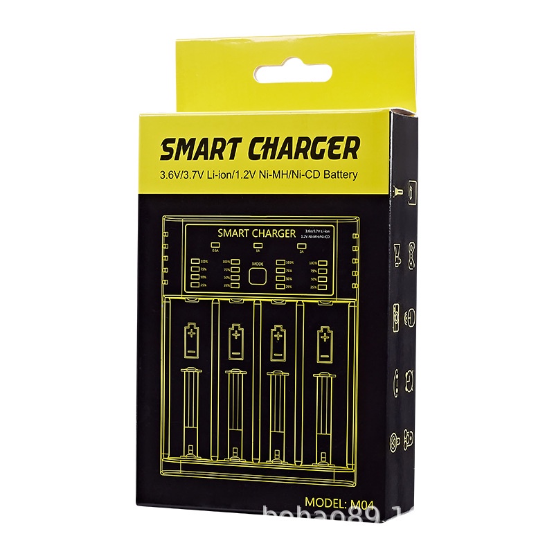 Bộ sạc pin AA 18650 thông minh đa năng Smart Charger - Sạc được nhiều loại pin 1,2V - 3,7V dòng điện cao 2A