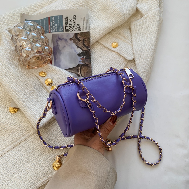 Túi Xách Boston Hình Trụ Dây Xích Thời Trang Dành Cho Nữ 2022