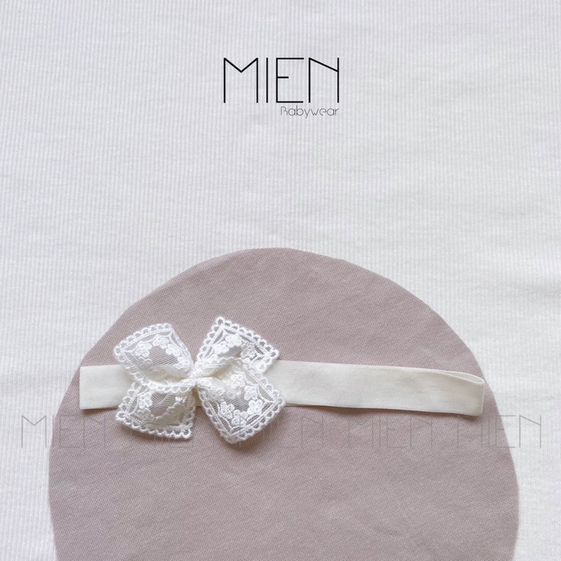 (P01) Băng đô turban nơ ren cho bé gái MIEN