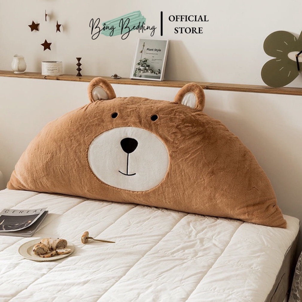 Gối Tựa Đầu Giường HIN BEDDING Hình Thú Chất Liệu Nỉ Nhung Cao Cấp Hàng Có Sẵn 1m5