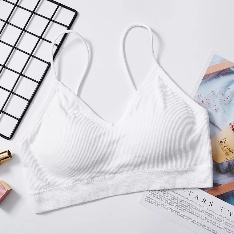 Áo Bra 2 Dây Gân Tăm Cổ V Có Mút Mềm Thoải Mái Thoáng Mát BR25 | BigBuy360 - bigbuy360.vn