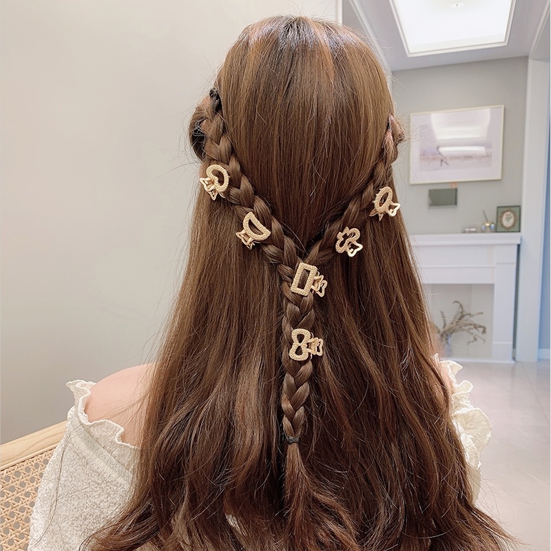 Kẹp Tóc Hình Nơ / Vuông / Trái Tim Đơn Giản Dễ Thương Phong Cách Hàn Quốc