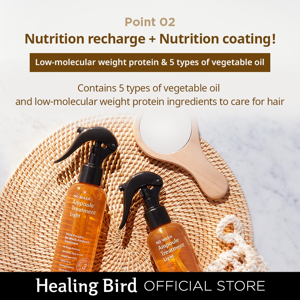 Tinh Chất Ampoule Healing Bird Chăm Sóc Tóc Nhẹ Không Cần Gội Chứa Nhiều Protein 200ml
