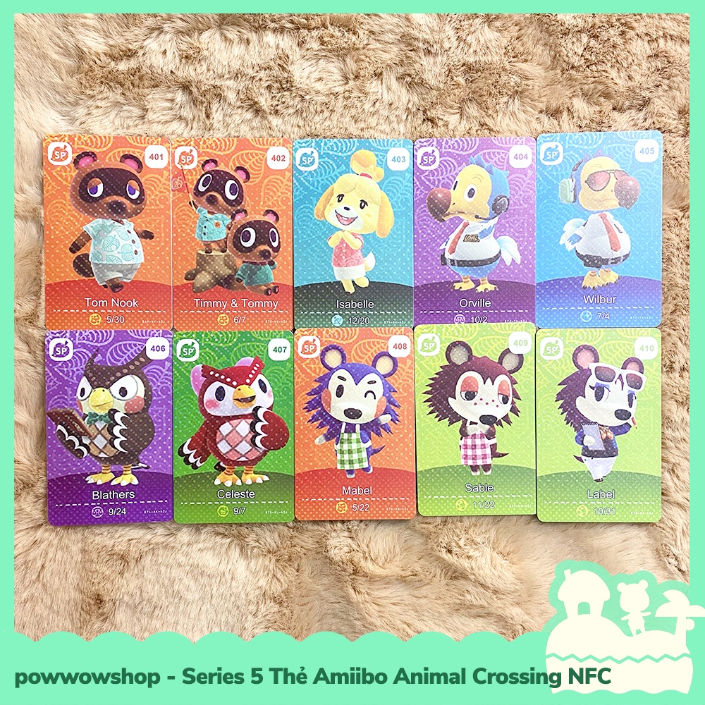 [Sẵn VN - Hỏa Tốc] SERIES 5 - Thẻ Amiibo NFC UV Cán Mờ Game Animal Crossing Horizons Trên Hệ Máy Nintendo Switch