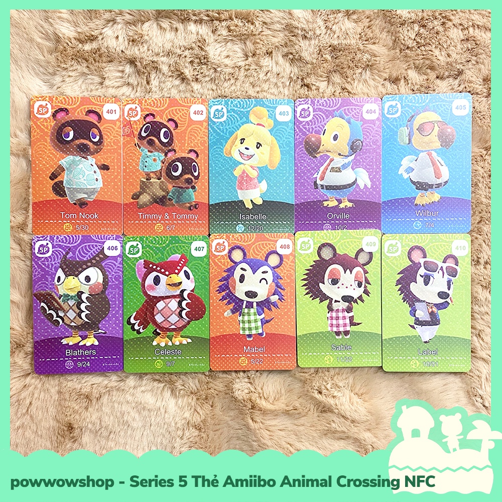 [Sẵn VN - Hỏa Tốc] SERIES 5 - Thẻ Amiibo NFC UV Cán Mờ Game Animal Crossing Horizons Trên Hệ Máy Nintendo Switch | WebRaoVat - webraovat.net.vn