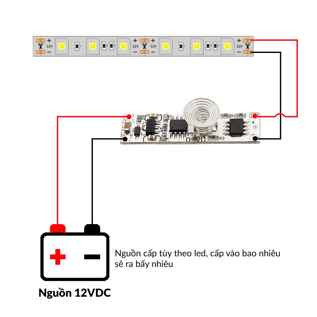 Mạch cảm ứng điện dung tích hợp dimmer LED 9-24VDC