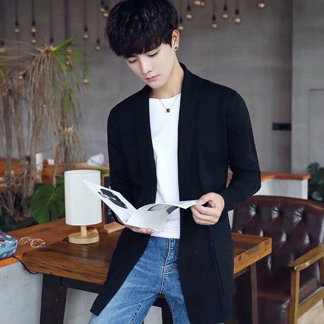 áo cardigan Cadigan Len Nam Phong Cách Hàn Quốc -CD01