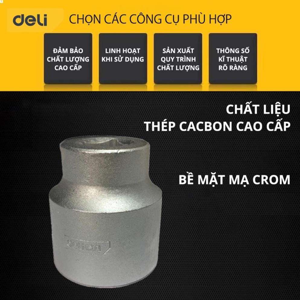 Đầu Tuýp Đầu Khẩu Lục Giác Deli - Chất Liệu Thép CR-V Cao Cấp - Đa Dạng Kích Thước Sử Dụng Cho Nhiều Mục Đích - DL4546 .