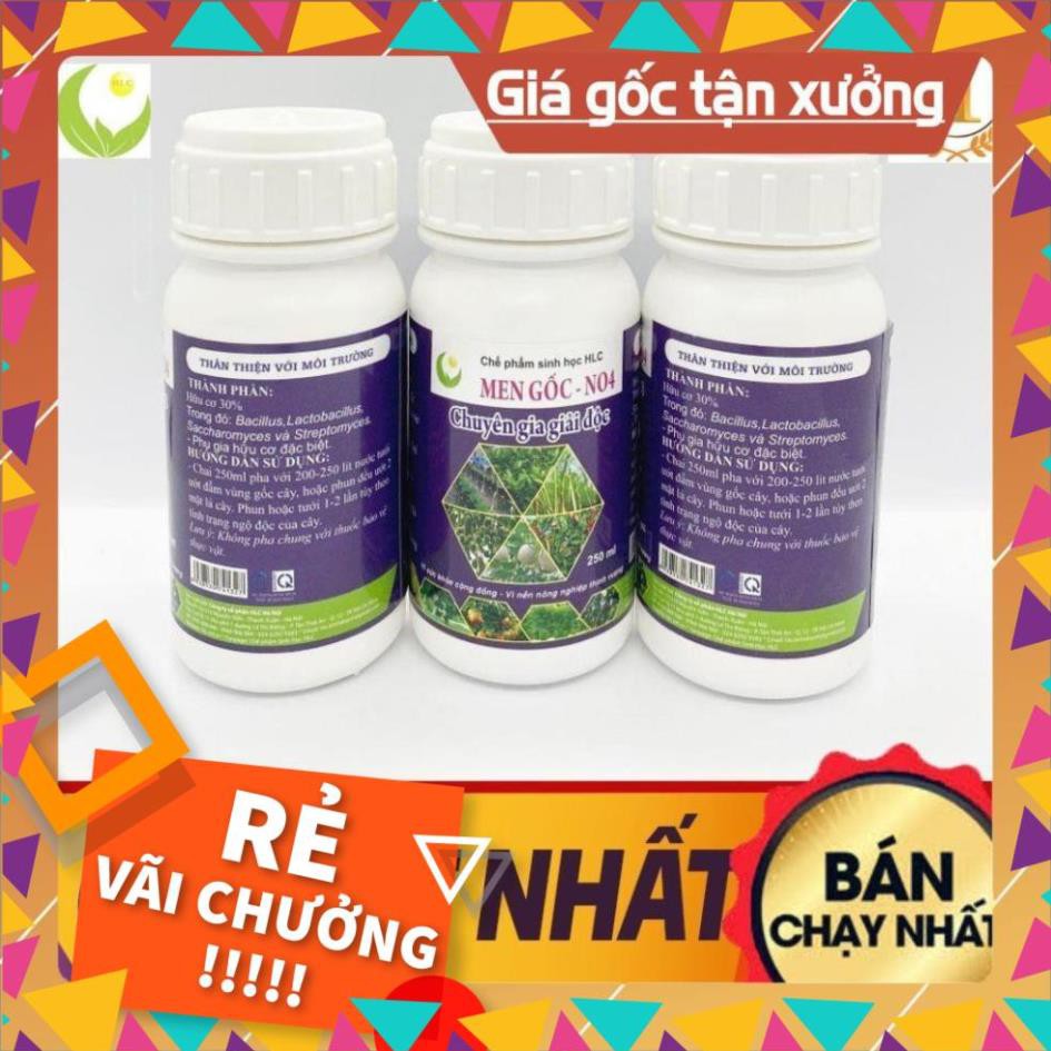 MEN GỐC NO4 250ML - CHUYÊN GIA GIẢI ĐỘC CHO CÂY TRỒNG BỊ NGỘ ĐỘC PHÂN BÓN, NGỘ ĐỘC THUỐC BVTV,...